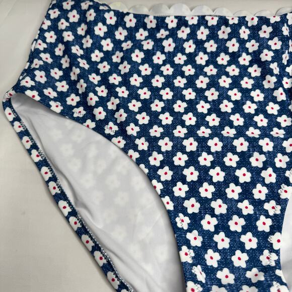 Tommy Hilfiger Floral Scalloped High-Waist Swimsuit Bottoms NWT - Picture 6 of 11